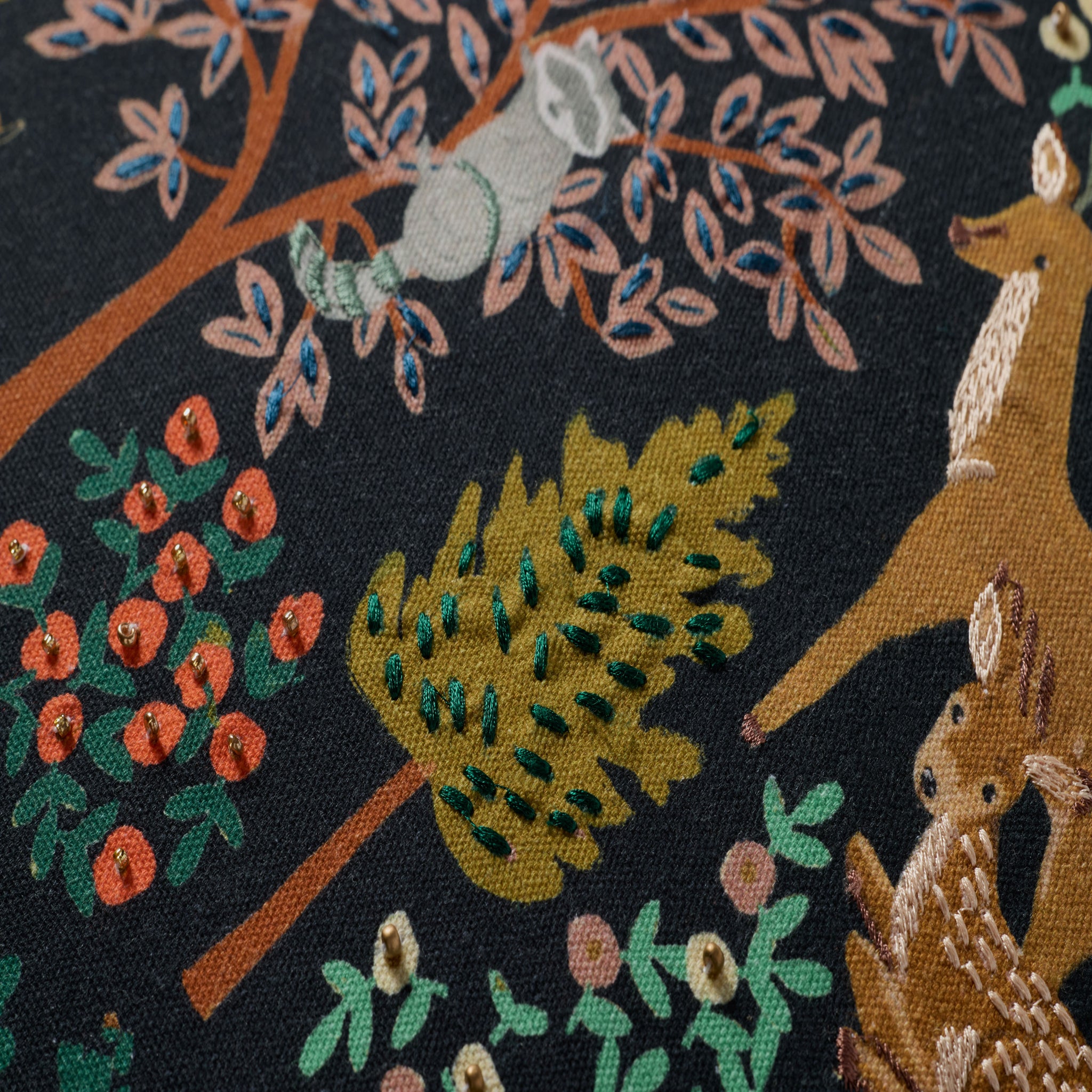 Rifle Paper Co. x Loloi Woodland Pillow in Black-Multi-2