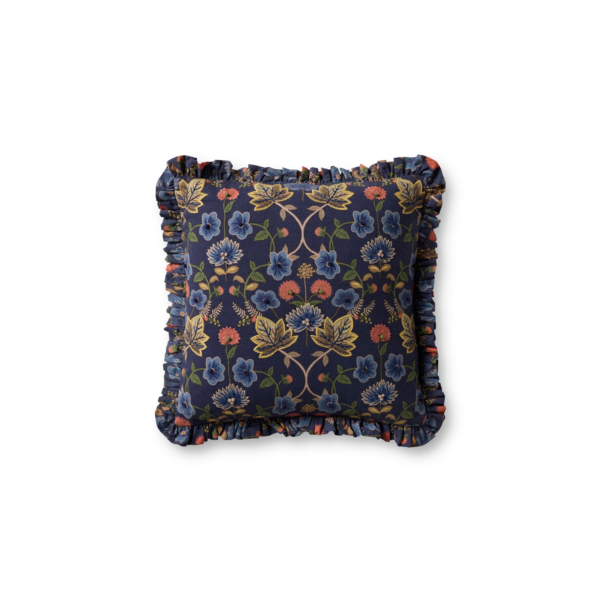 Rifle Paper Co. x Loloi Maple Pillow in Blue-Multi-1