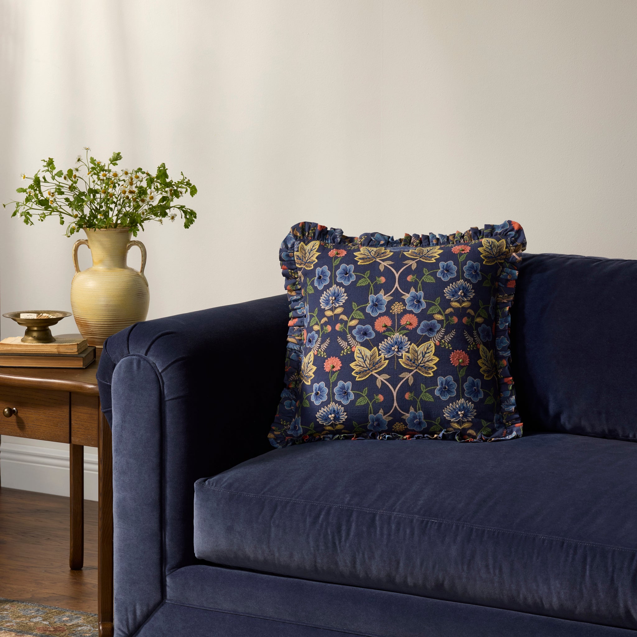 Rifle Paper Co. x Loloi Maple Pillow in Blue-Multi-2