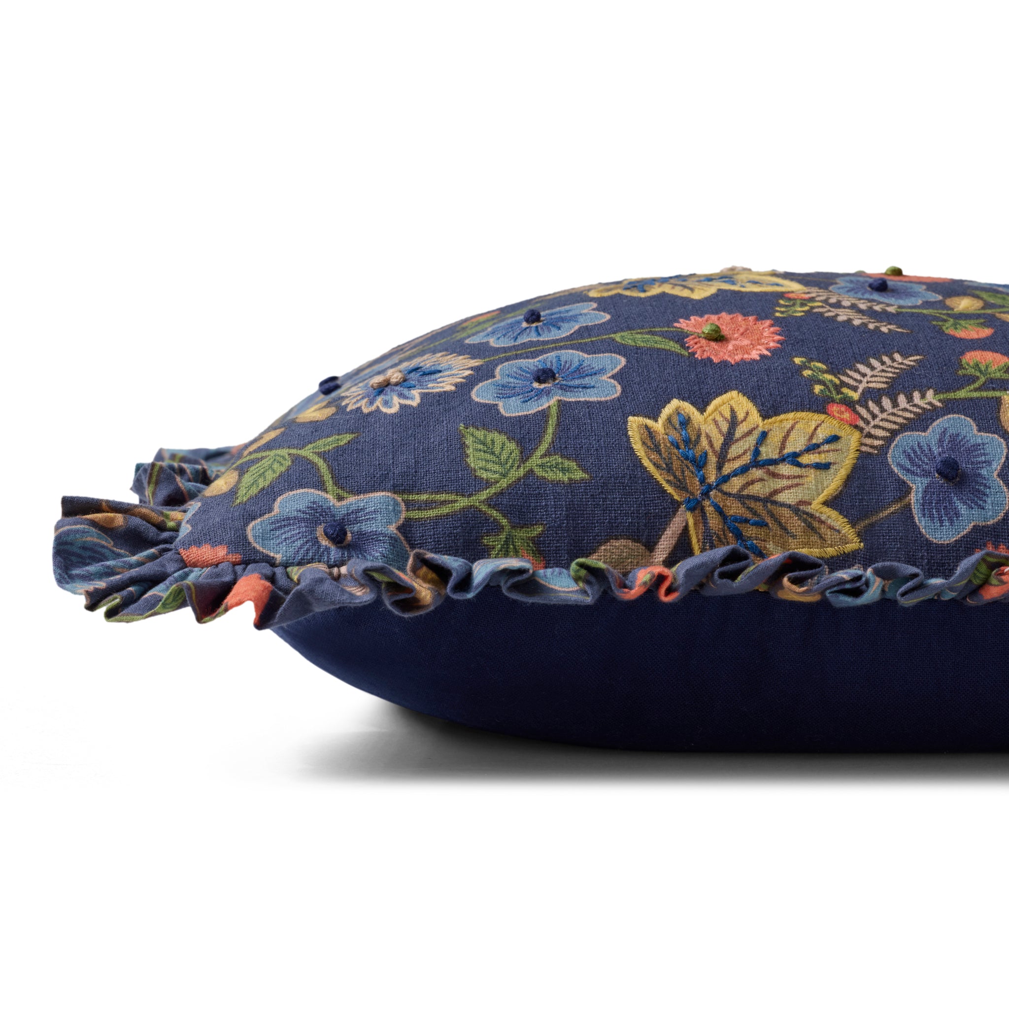 Rifle Paper Co. x Loloi Maple Pillow in Blue-Multi-3