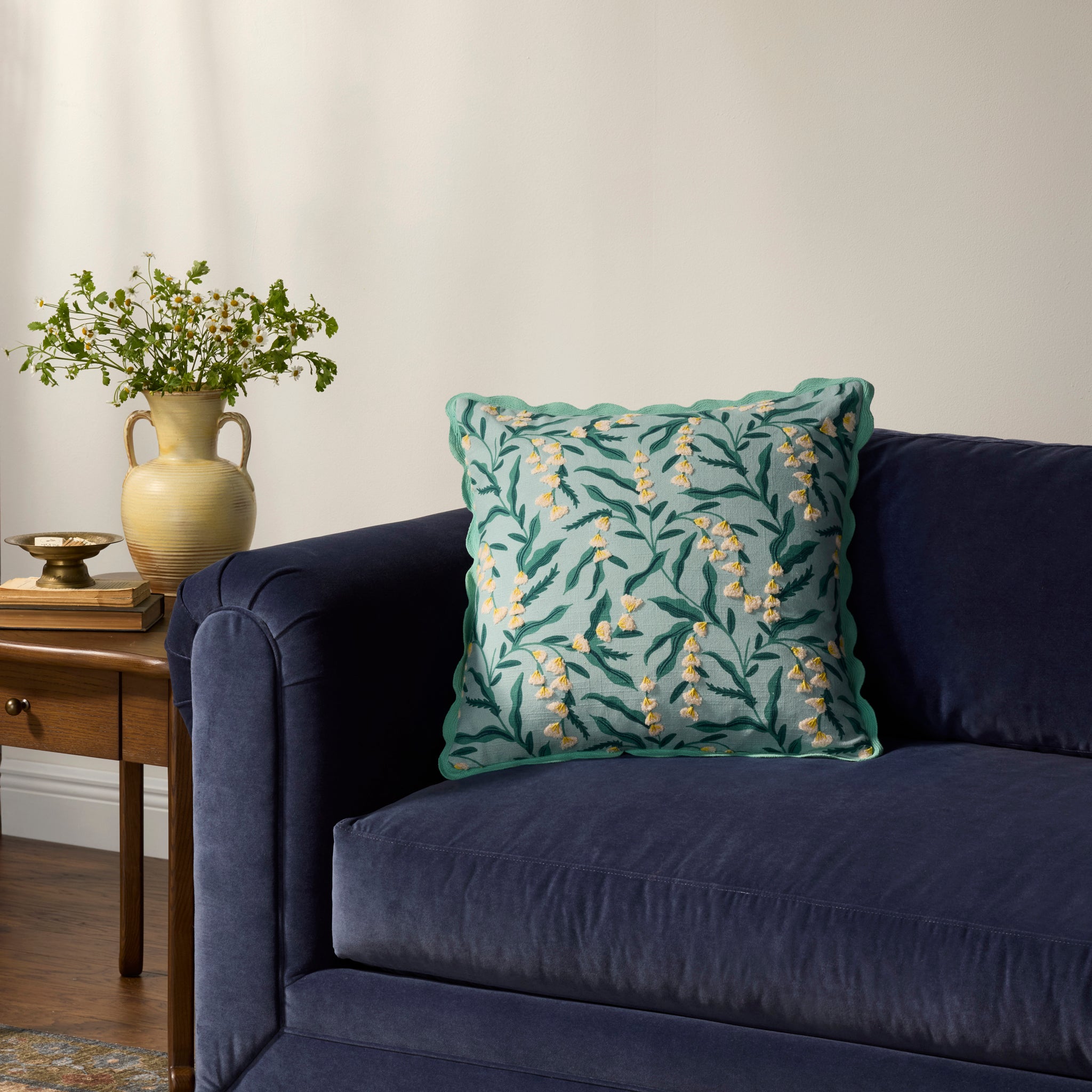 Rifle Paper Co. x Loloi Lily of the Valley Pillow in Lt. Green-Multi-2