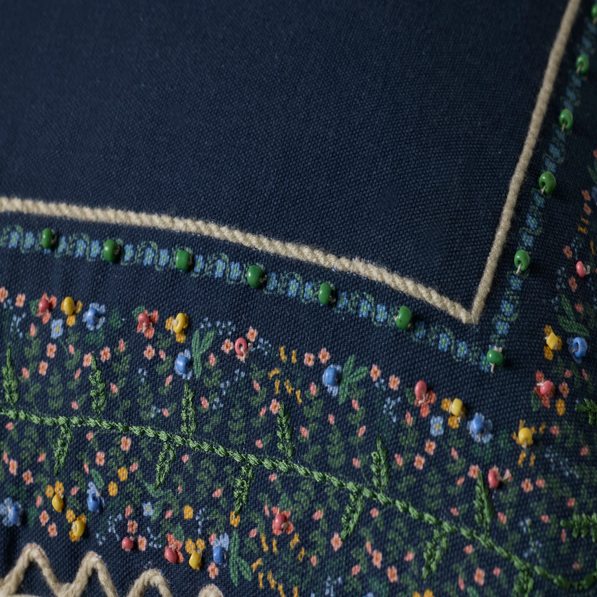 Rifle Paper Co. x Loloi Garden Vines Pillow in Blue-Multi-3