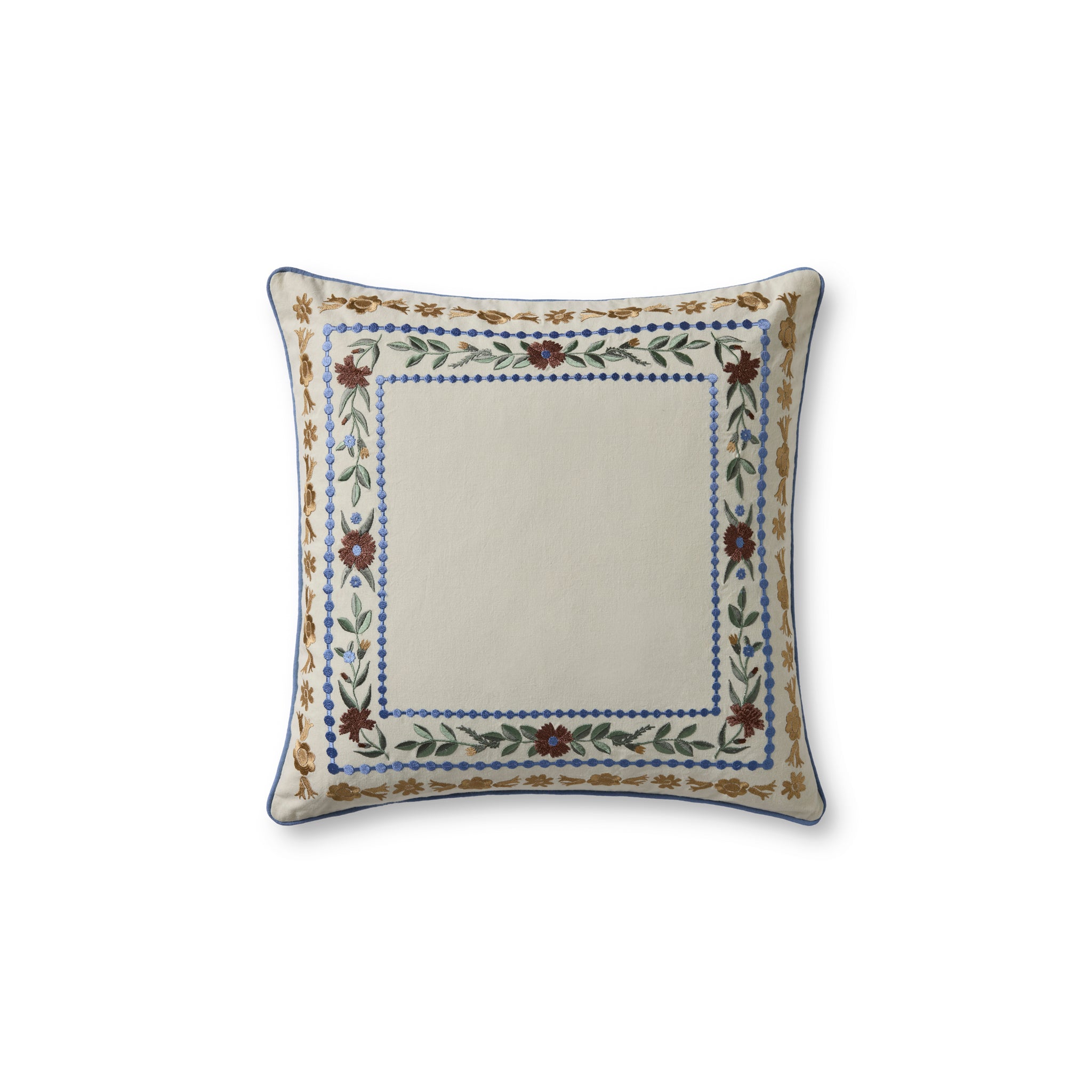 Rifle Paper Co. x Loloi Aster Border Pillow in Ivory-Multi-1