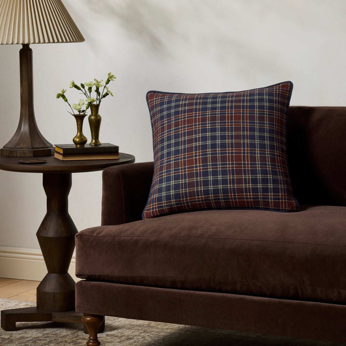 Chris Loves Julia x Loloi Alder Pillow in Brick-Navy-2