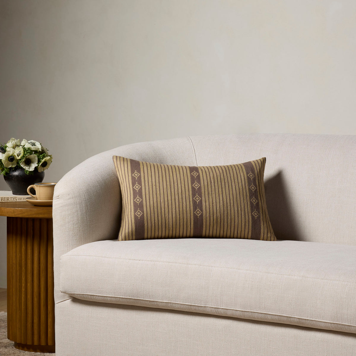 Amber Lewis x Loloi Adamor Pillow in Natural/Brown-2