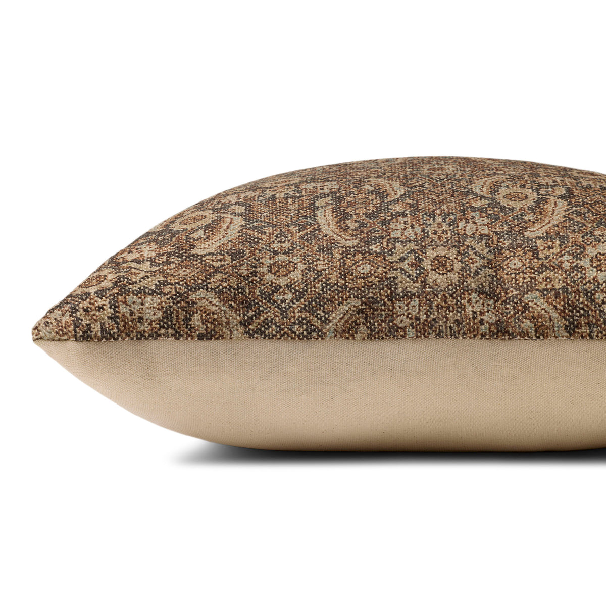 Amber Lewis x Loloi Filmore Pillow in Brown/Beige-2