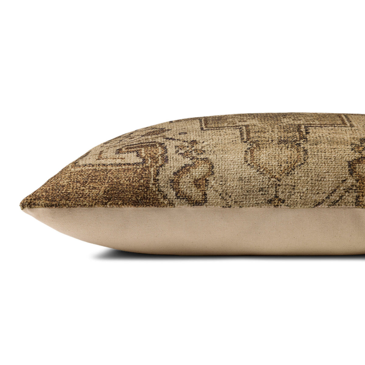 Amber Lewis x Loloi Cannery Pillow in Brown-3