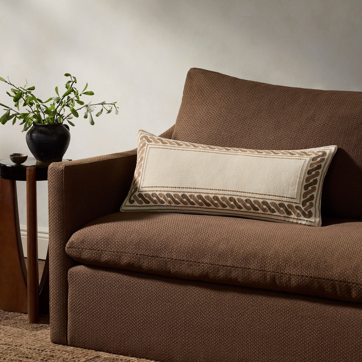 Jeremiah Brent x Loloi Sevres Pillow in Natural/Brown-2