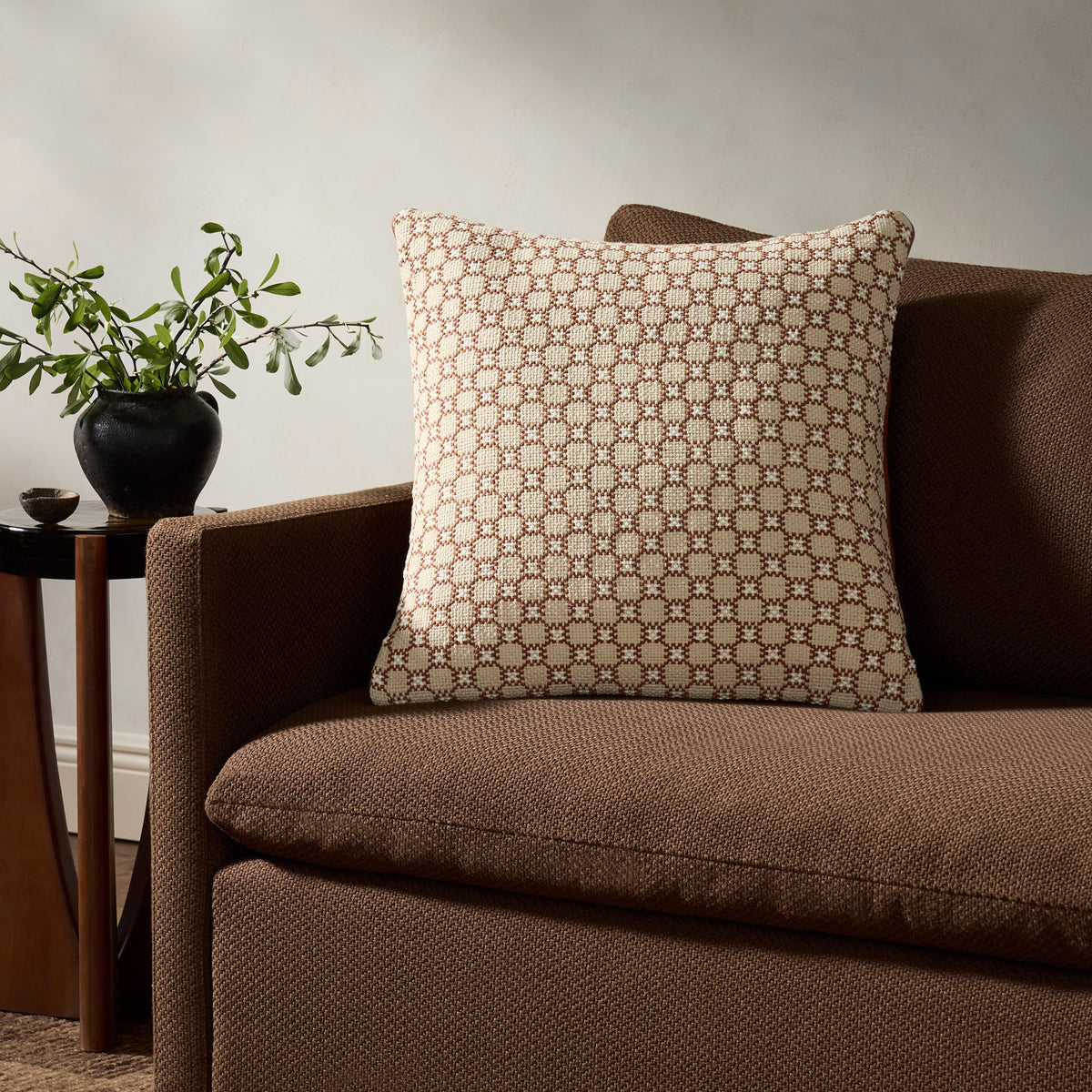 Jeremiah Brent x Loloi Alberti Pillow in Natural/Clay-2