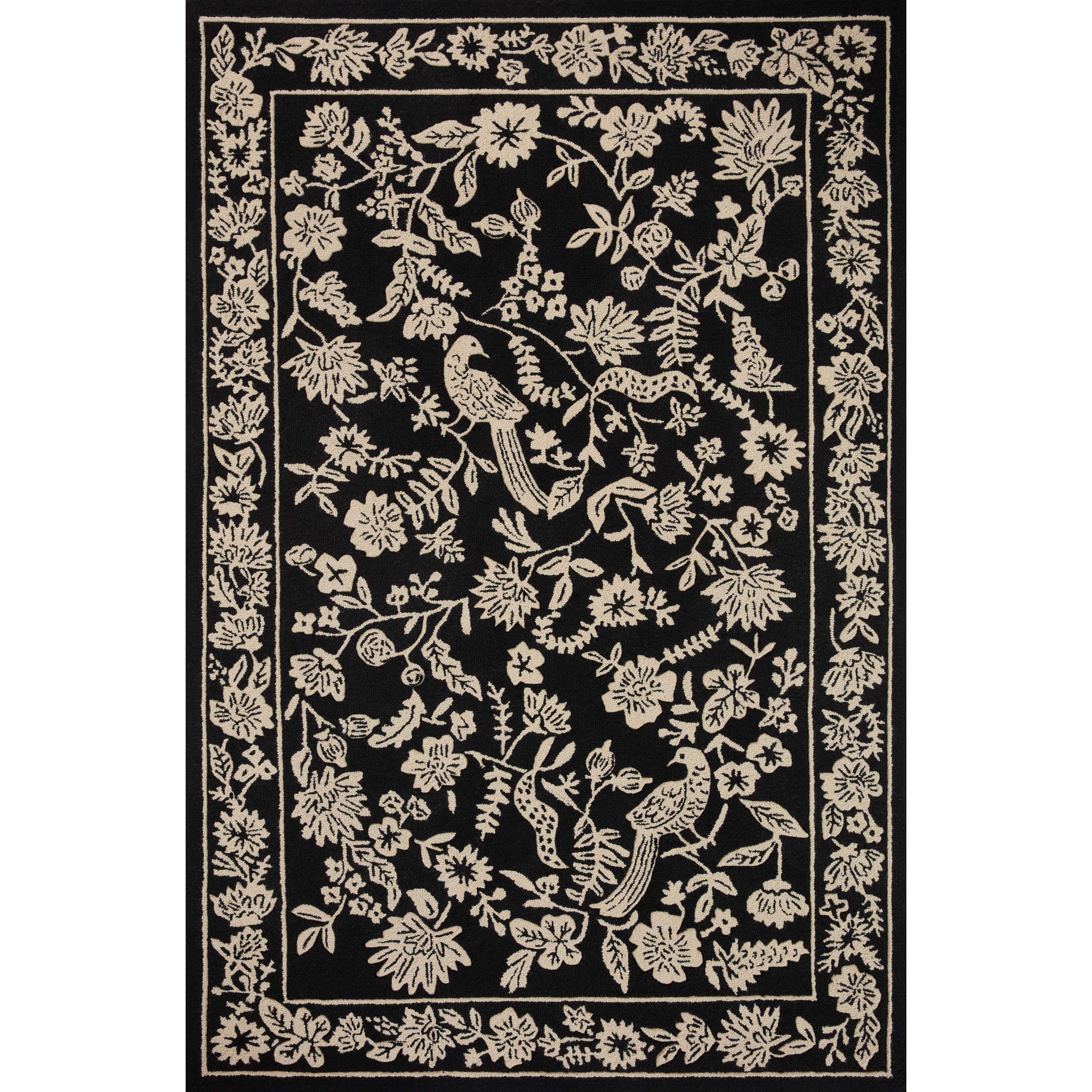Rifle Paper Co. x Loloi Arboretum Rug in Black-1