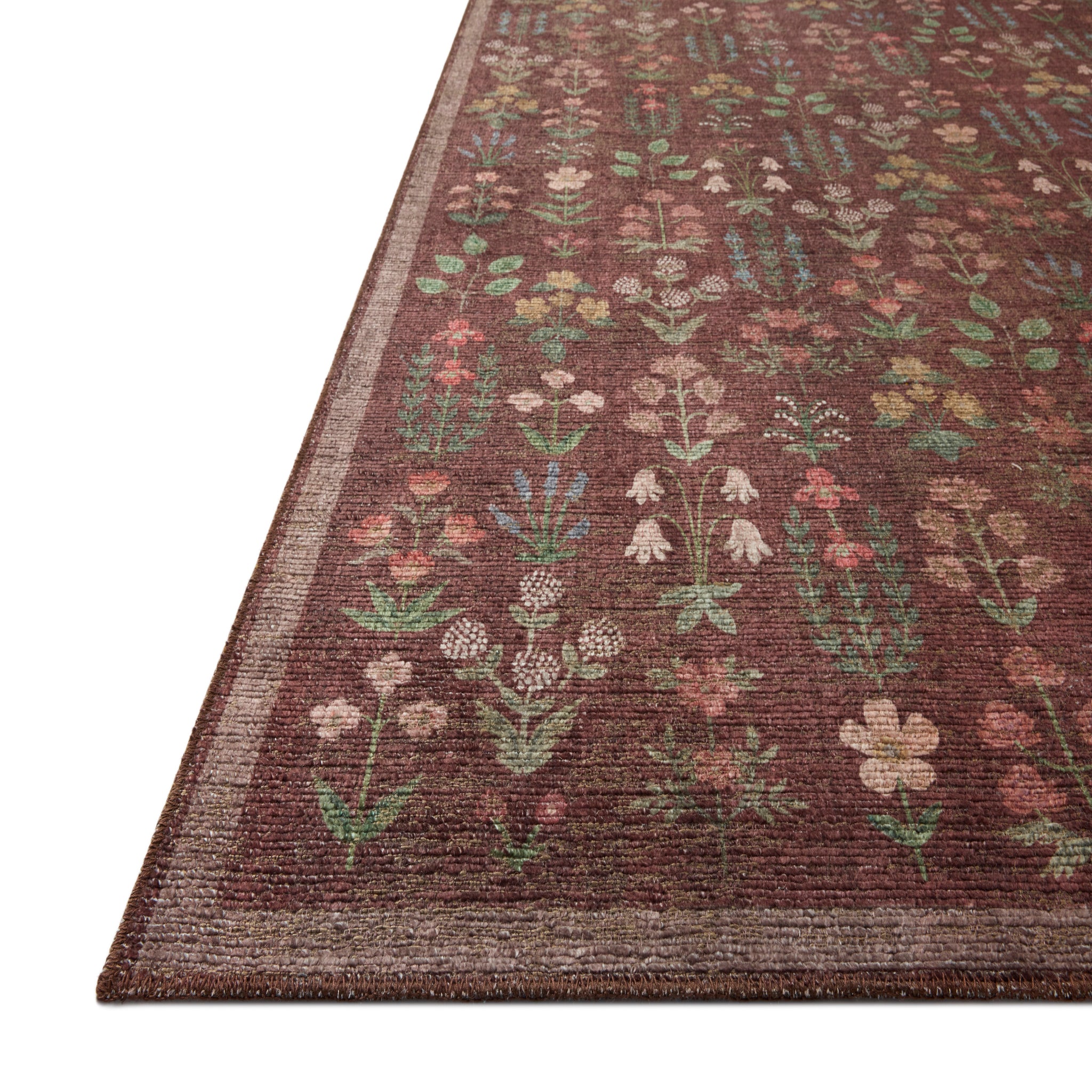 Rifle Paper Co. x Loloi Edinburgh Rug in Merlot-Multi-2