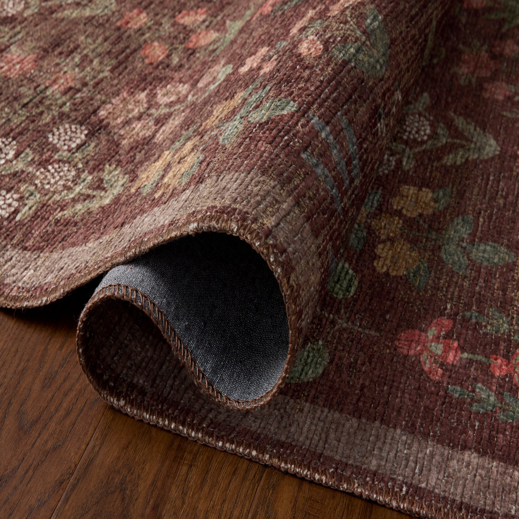 Rifle Paper Co. x Loloi Edinburgh Rug in Merlot-Multi-3