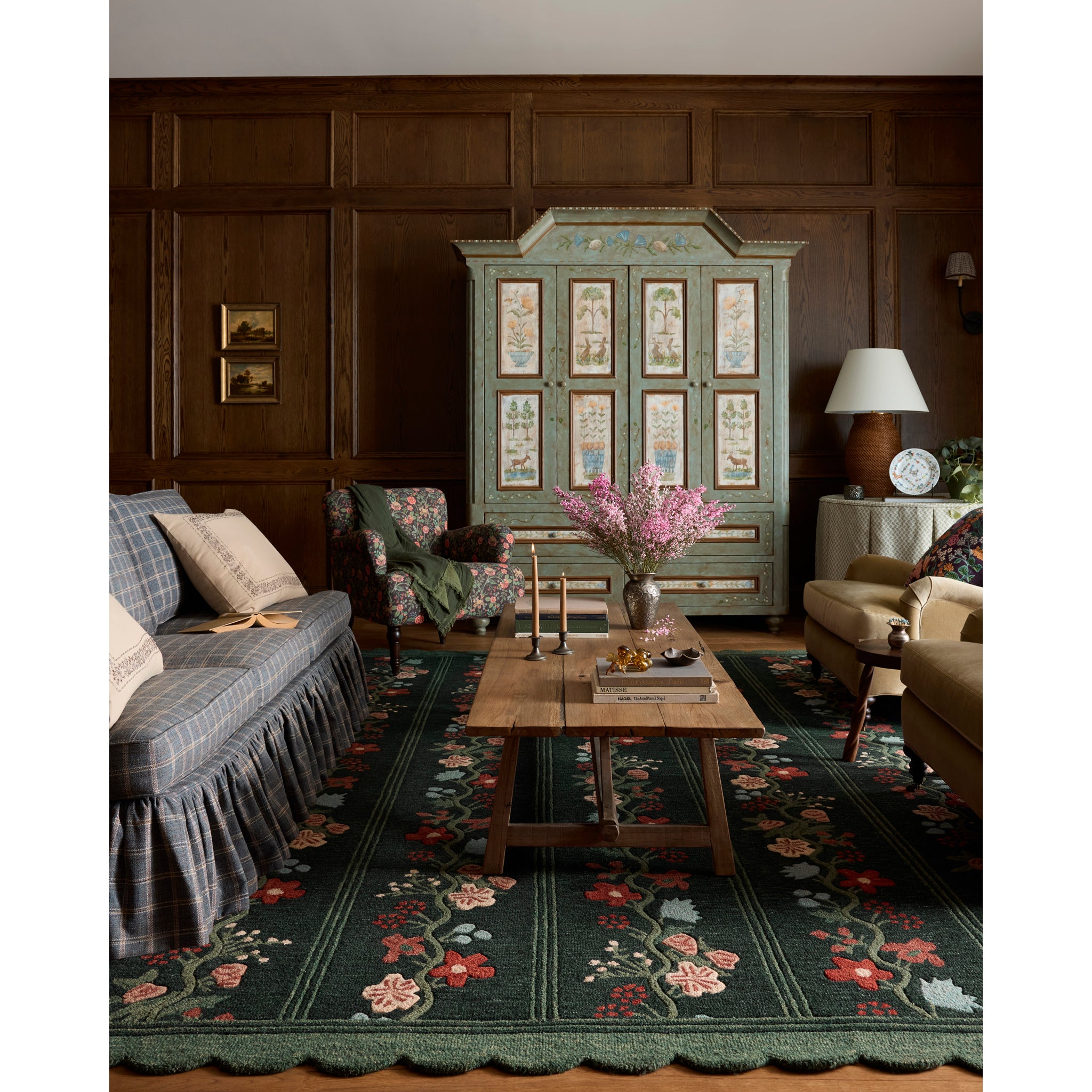 Rifle Paper Co. x Loloi Thistle Rug in Forest-Multi-2