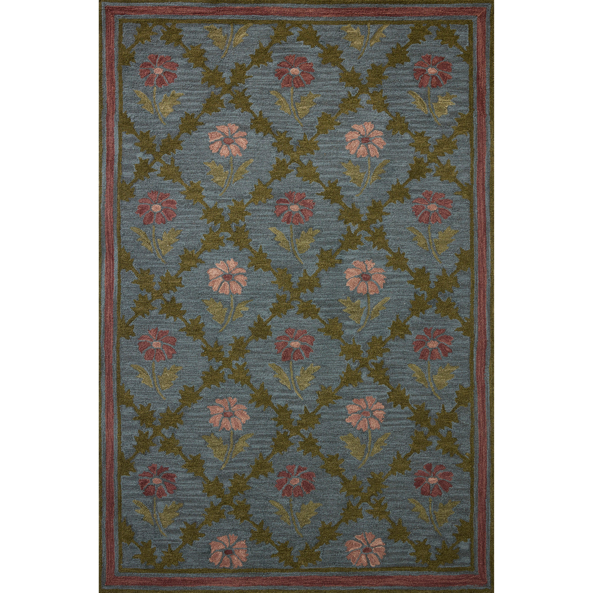 Chris Loves Julia x Loloi Norah Rug in Denim-Rose-1