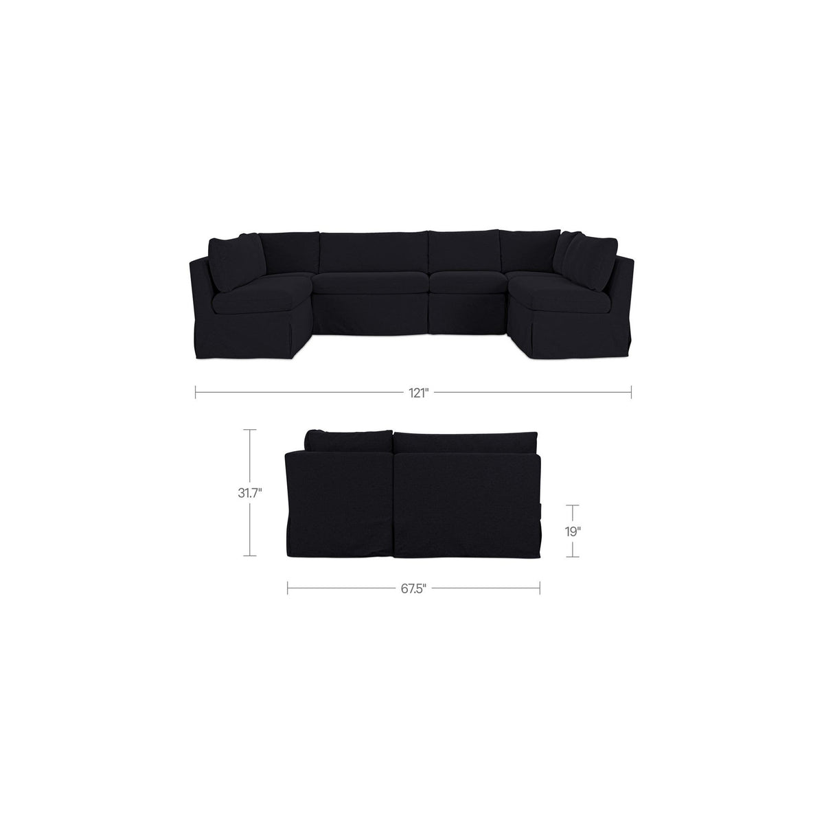 Fiona Slipcover Dining Banquette U-Shape 121 Inch-25