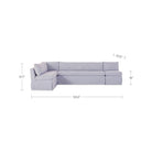 Fiona Slipcover Dining Banquette L-Shape 125.5 Inch-5