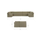 Fiona Slipcover Dining Banquette U-Shape 168 Inch-9