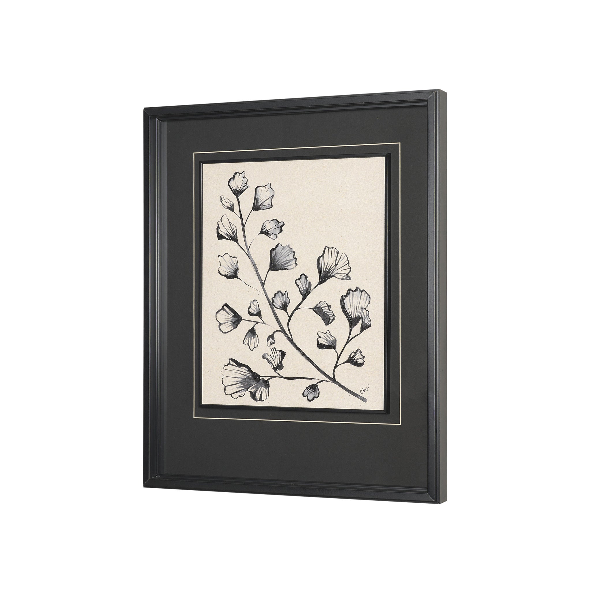 Fan Leaves Textured Framed Artwork-5