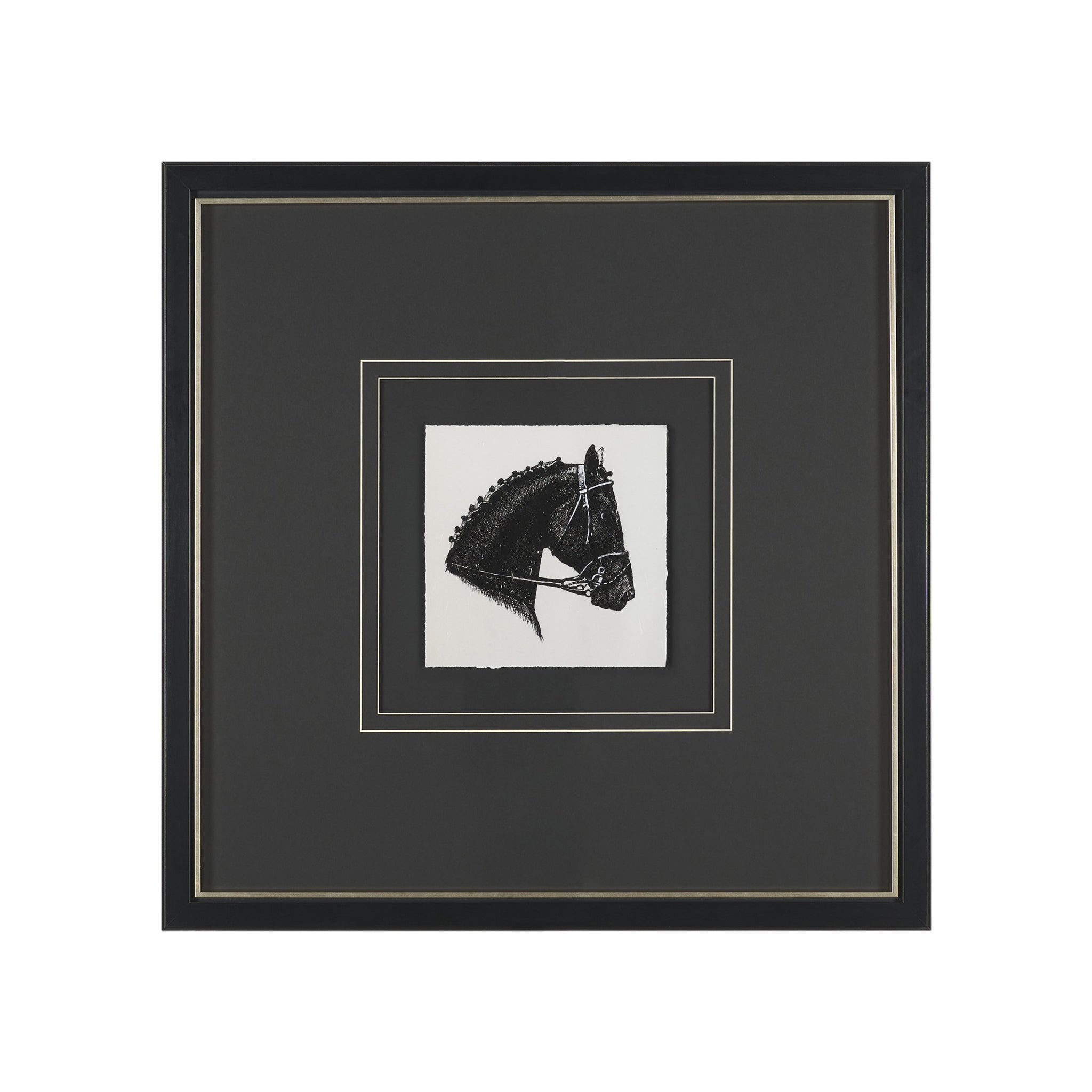 Equestrian Etching IV Textured Framed Artwork-1