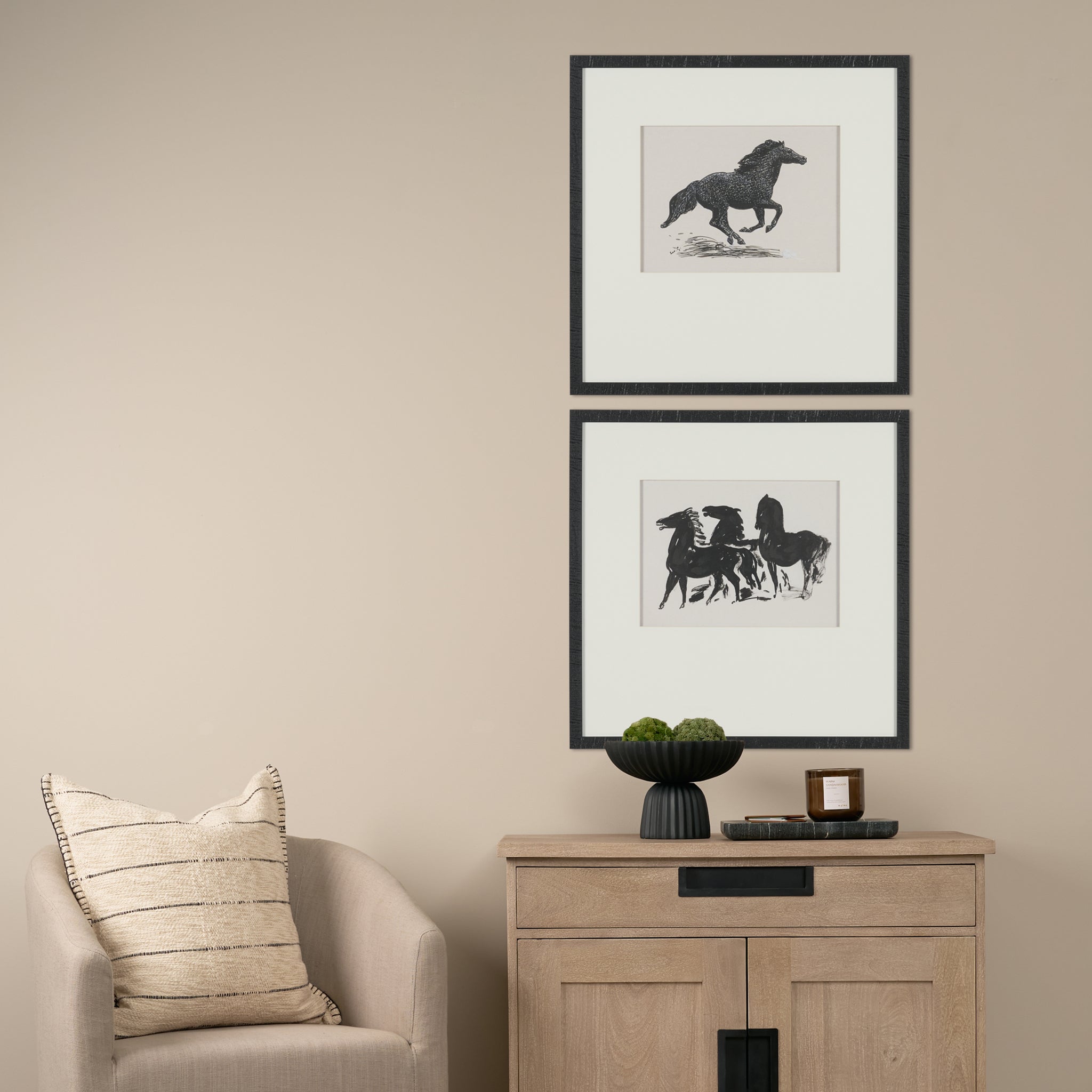 Zwarte Paarden Framed Artwork-2