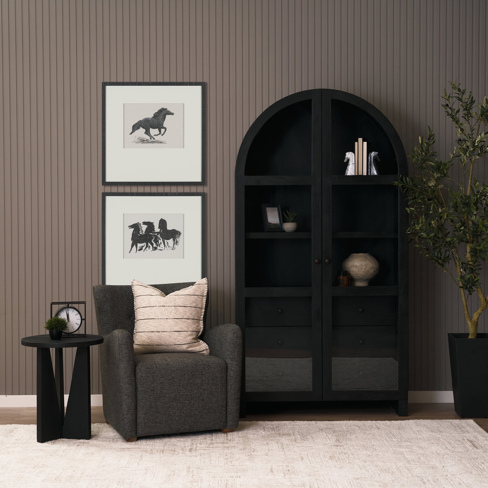 Zwarte Paarden Framed Artwork-3