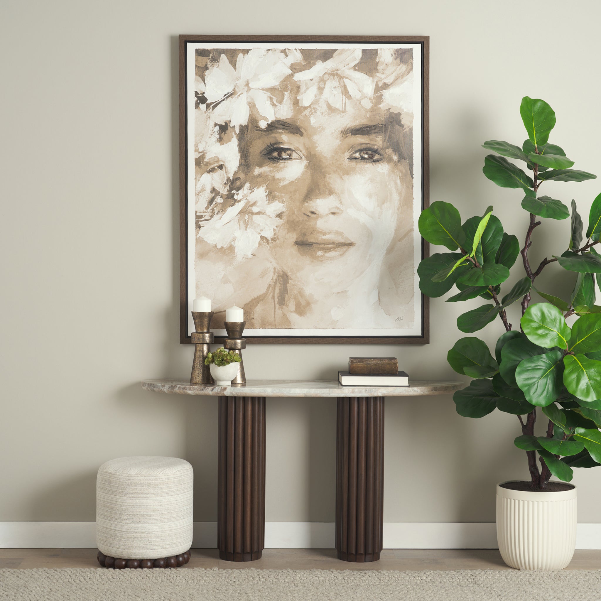Marbrello Half Moon Top Console Table-2