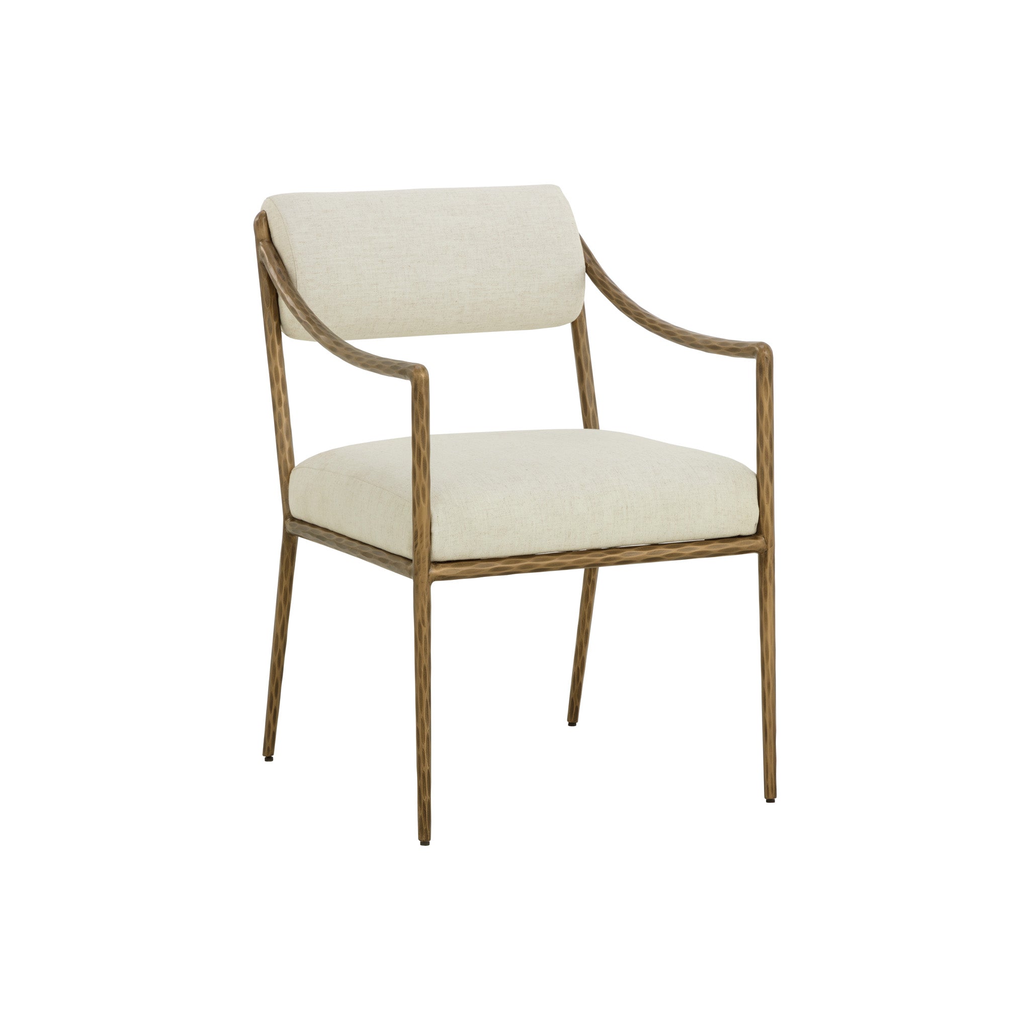 Leticia dining armchair with curved back and woven seat, modern elegant dining seating