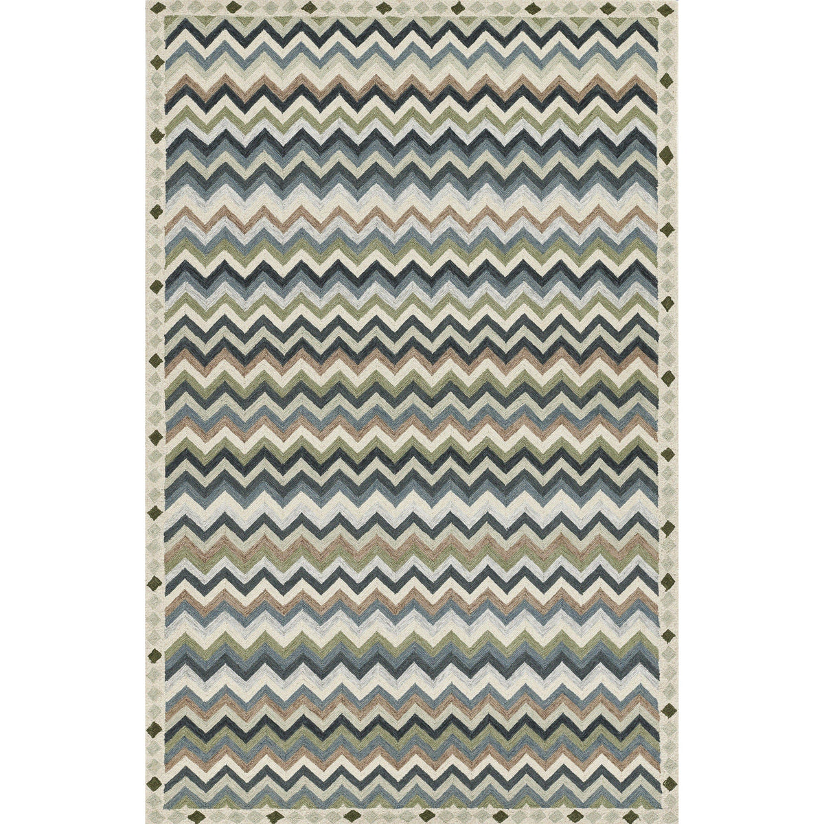 Abbot Rug Abbott Zigzag Stripe Hand Tufted Wool Rug in Blue by Erin Gates ...