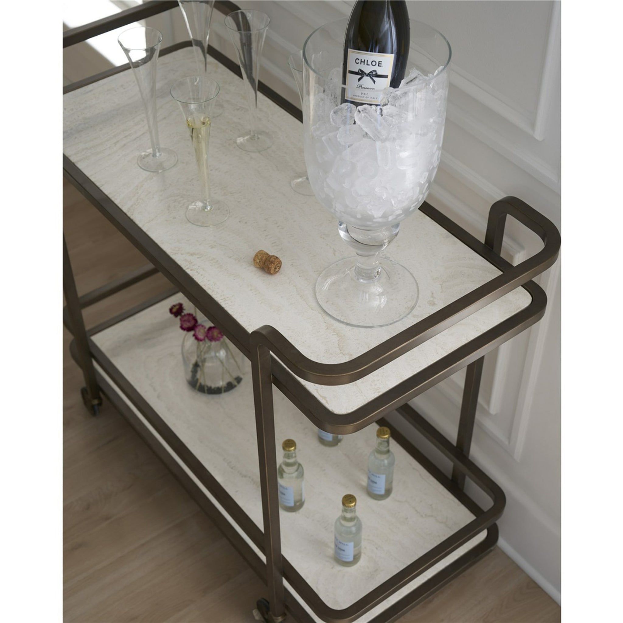 Aged Gold Bar Cart-3